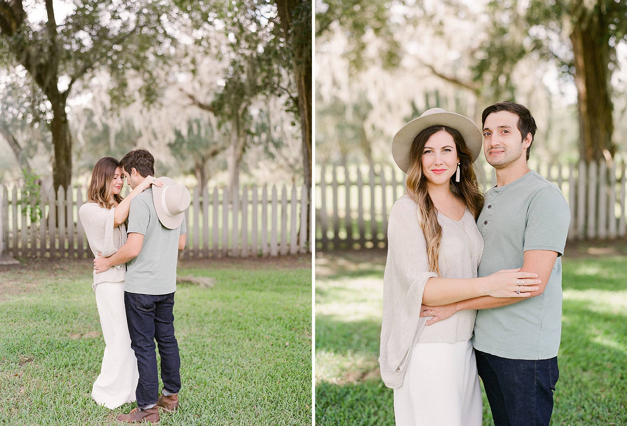 Engagement Couple posing session in Jungle Gardens New Iberia