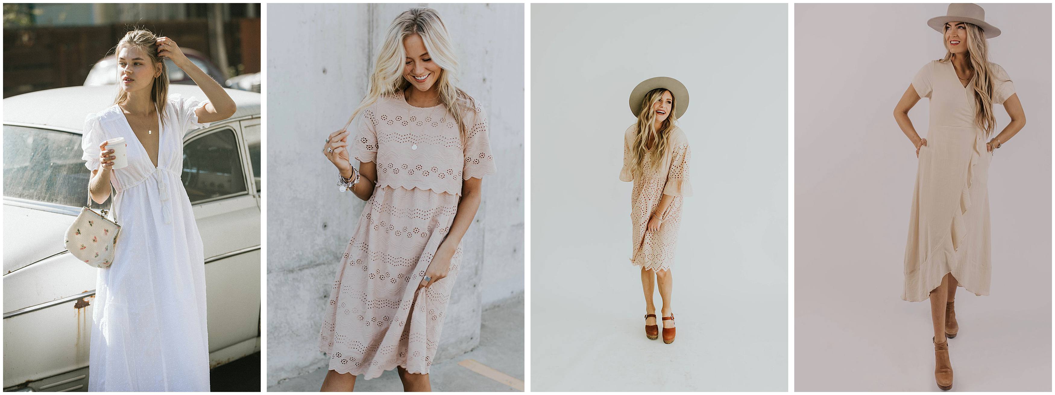 Dresses from Roolee with texture and eyelet lace perfect for Spring