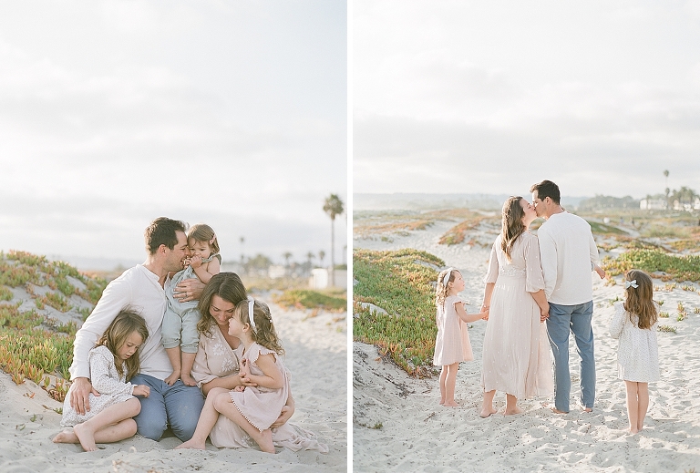 photography family session on the beach of Coronado Beach in California 