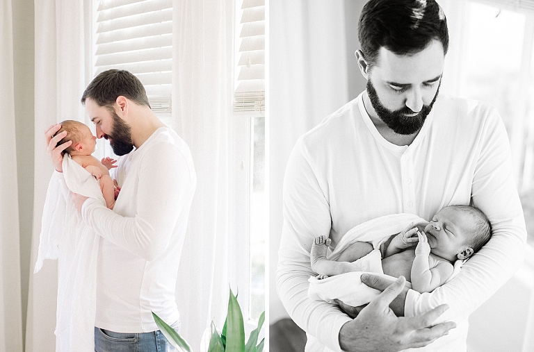 first time dad holds his newborn son that he longingly waited for after he and his wife went through years of infertility