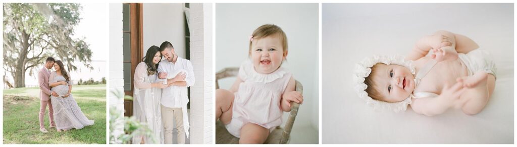 Baby's First Year Milestone Collection Photography showing the maternity, newborn, 6 months, 12 months milestones 